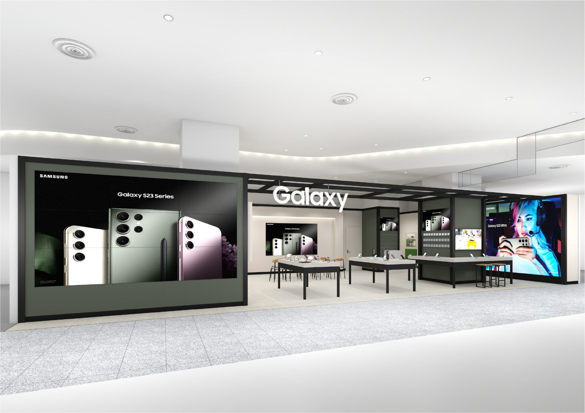 「Galaxy Studio Osaka」Galaxyの様々な製品体験ができるショップのデザインをさせていただきました。